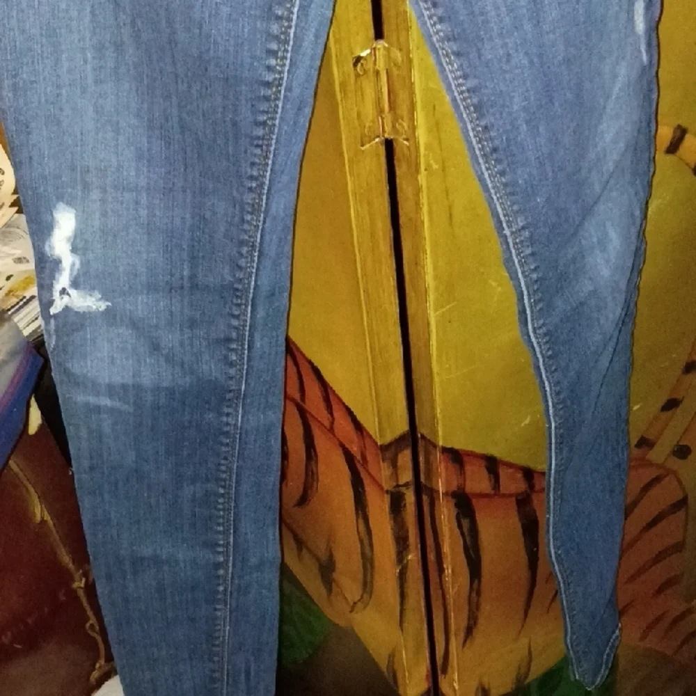 Hudson Jeans Distressed Blue Skinny Jeans - Picture 4 of 7